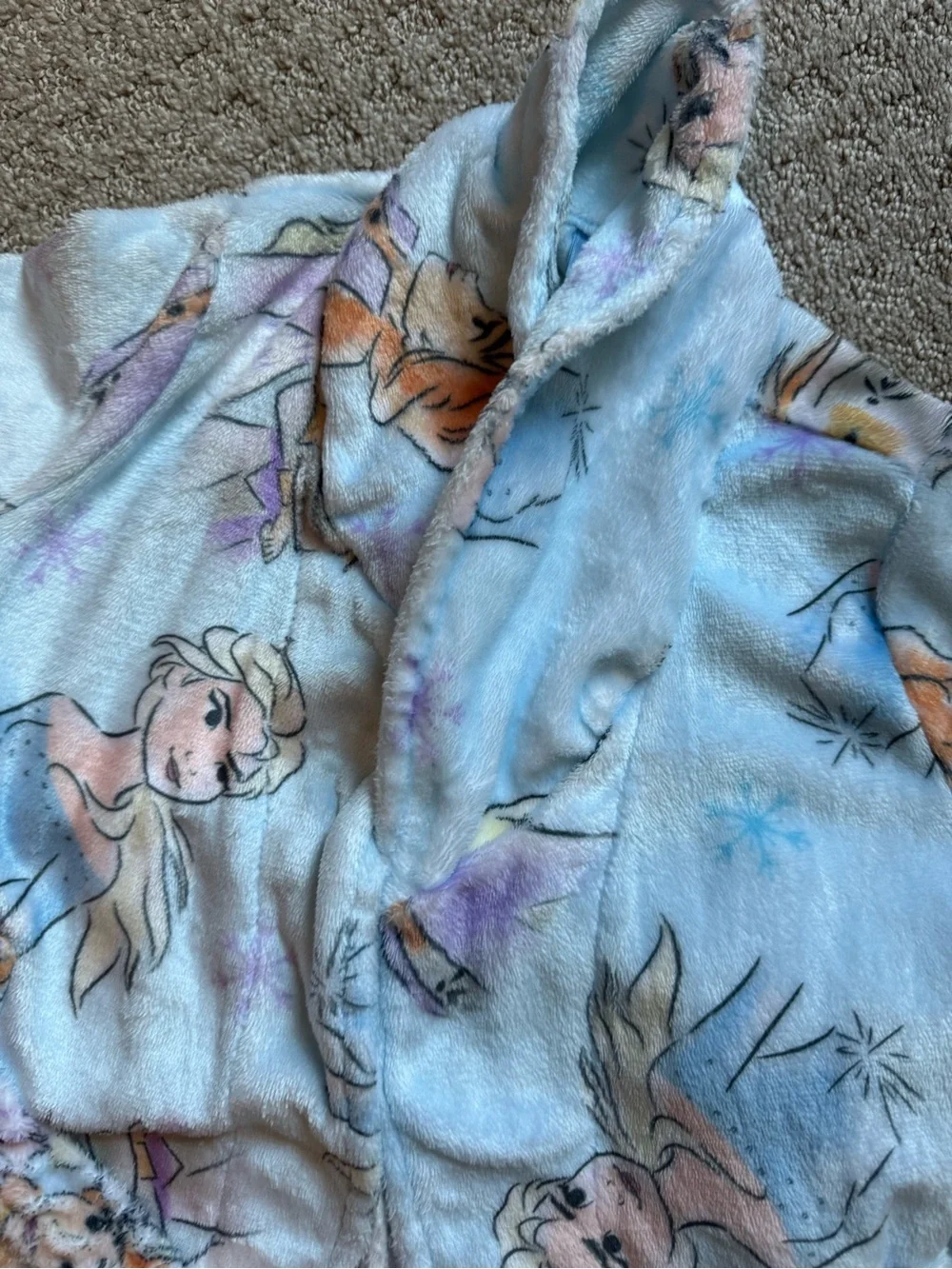 Disney Frozen Girls' Light Blue Fleece Robe - Kids Pajamas